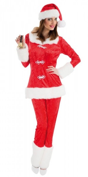 Fløjlsagtig Lady Santa Christmas kostume