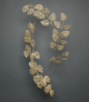 Gyllene blad glitter girlander 1,5m