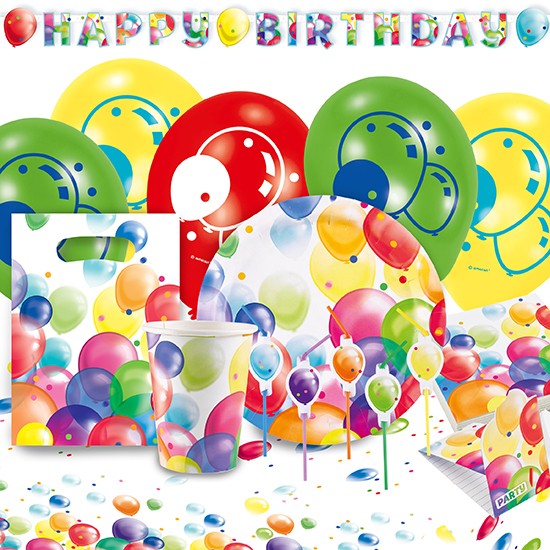 Happy Birthday Balloons Partypaket 68-tlg