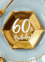 6 Glossy 60th Birthday Teller 20x17cm