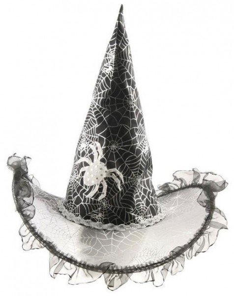 Halloween Hut Hexe Mit Spinnennetz Für Kinder