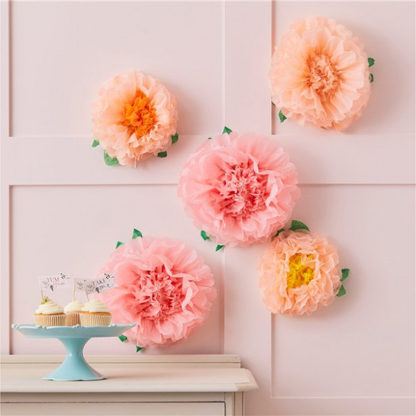 5 flores de decoración Birthday Teaparty