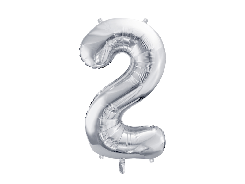 2 In Silver Foil balloon number ''2