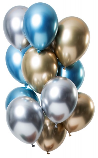 12 latex balloons mirror Effect Sapphire