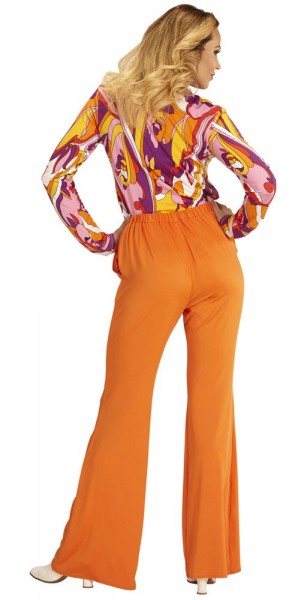 Larona Retro wijd uitlopende broek in oranje 2