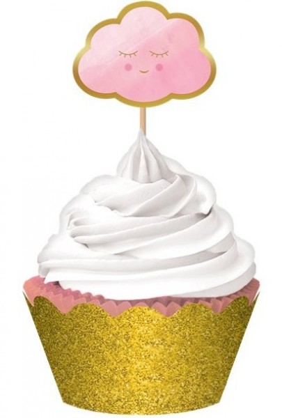 Set cupcake Hello World rosa 72 pezzi