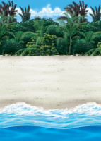 Caribische strandwand achtergrond 1,2 x 12,2 m