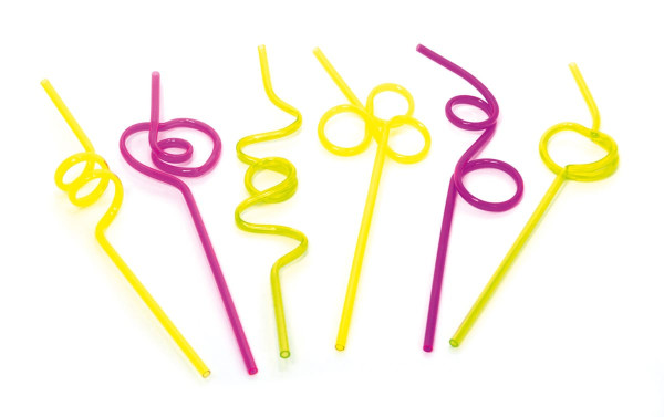 6 swirl straws colorful
