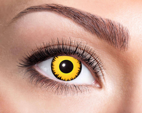 Yellow lion contact lens