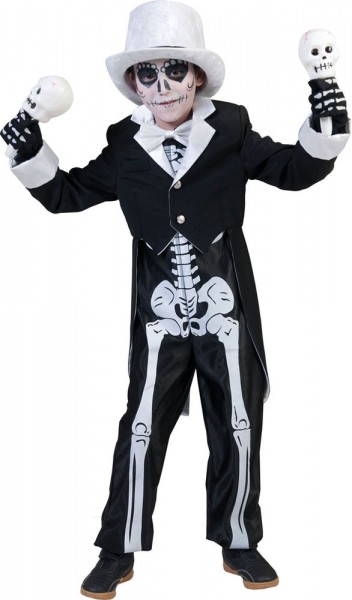 Skull groom suit kids costume