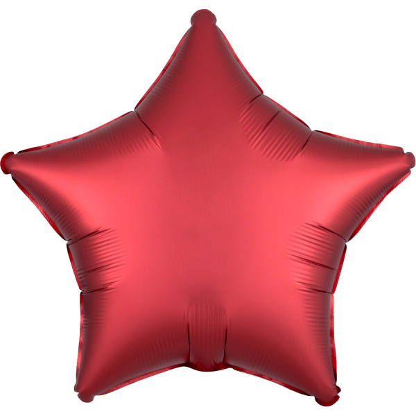 Noble ballon étoile satin rouge rubis 43cm