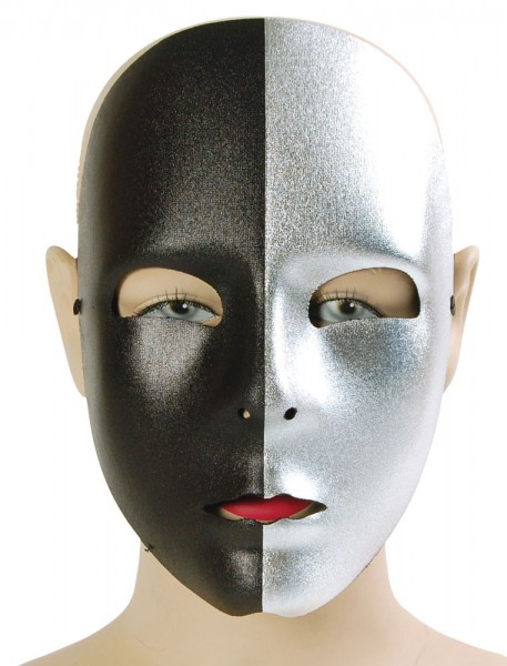 Zwart en zilver mime masker