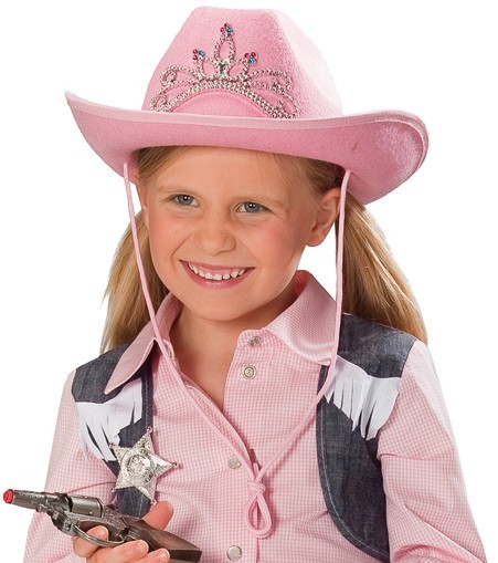 Chapeau de cowboy rose Carolin enfant