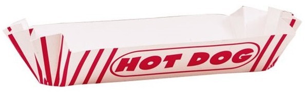 8 bols à hot dog rouge-blanc 21cm