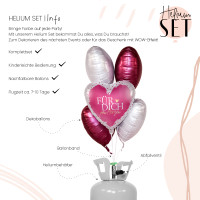 Vorschau: Für Dich von Herzen Ballonbouquet-Set mit Heliumbehälter