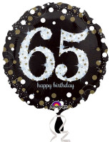 Folieballon gouden 65e verjaardag 46cm