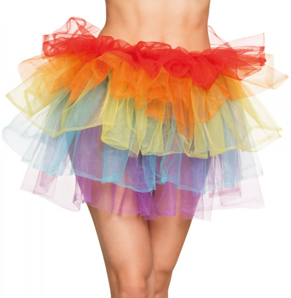 Gonna in tulle arcobaleno multistrato
