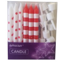 Preview: 12 birthday child cake candles red