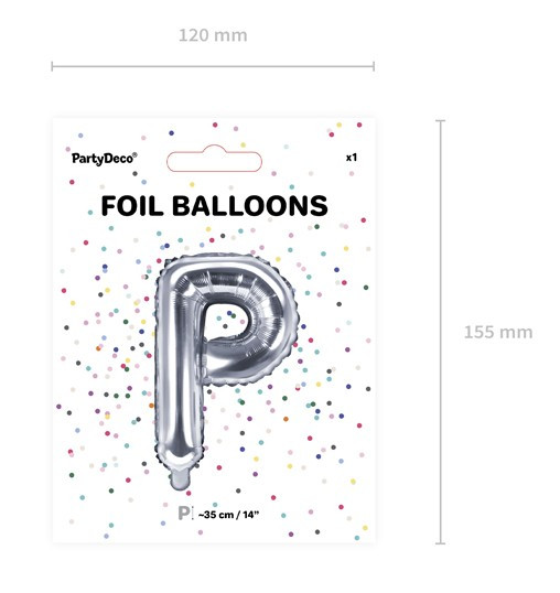 Letter P foil balloon silver 35cm