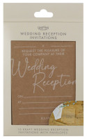 Preview: 10 invitation cards with envelope Rustic Romance