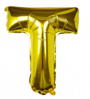 Vorschau: Goldener Buchstabe T Folienballon 40cm
