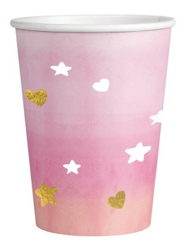 8 Baby Rose paper cups 250ml