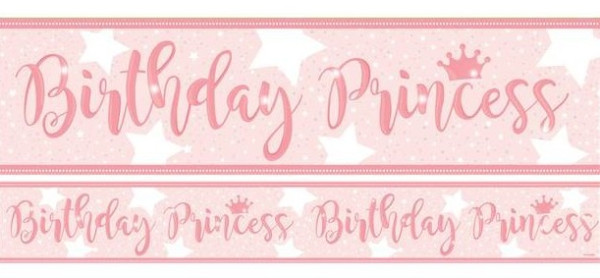 3 błyszczące banery urodzinowe księżniczki 1m