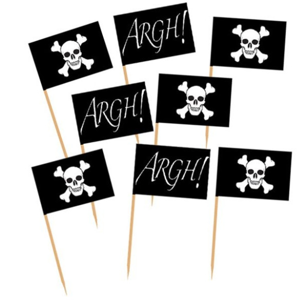 50 pirate flags cocktail skewers