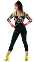 Widok: Czarno-neonowy damski kostium do aerobiku z lat 80