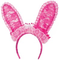 Vorschau: Pink Bunny Ohren Mit Spitze