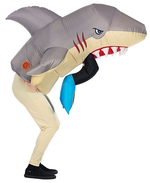 Costume d'attaque de requin gonflable pour homme 4