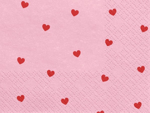 20 servilletas corazón rosa 33cm 2