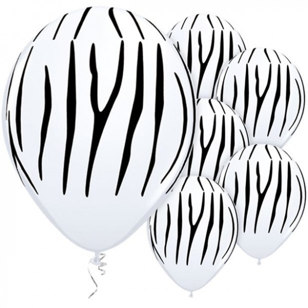 25 balonów w zebrę 28cm
