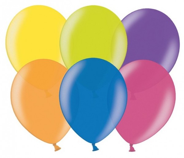 100 farverige metalliske balloner 23 cm
