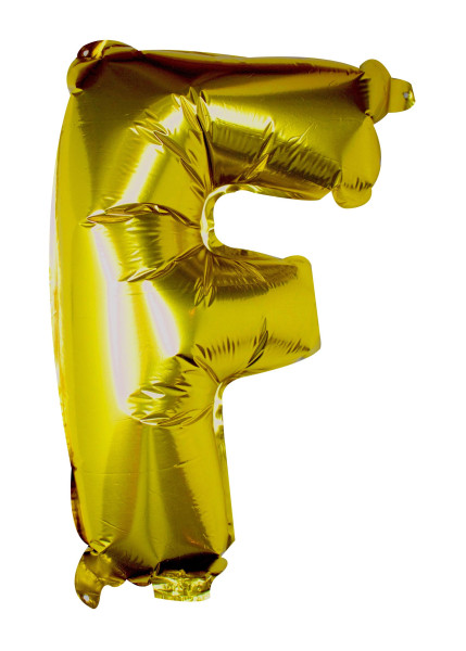 Guld bokstav F folieballong 40cm