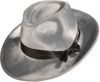 Aperçu: Chapeau mafia gris velouté