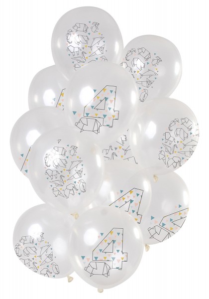 4 ° compleanno di 12 palloncini in lattice origami