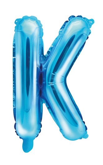 Folieballon K azurblå 35 cm