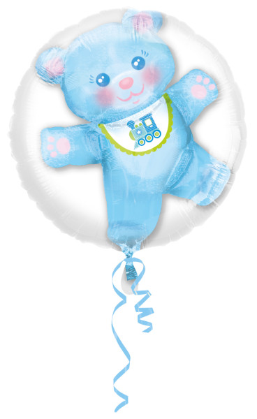 Ballon baby shower en ballon nounours bleu 60cm