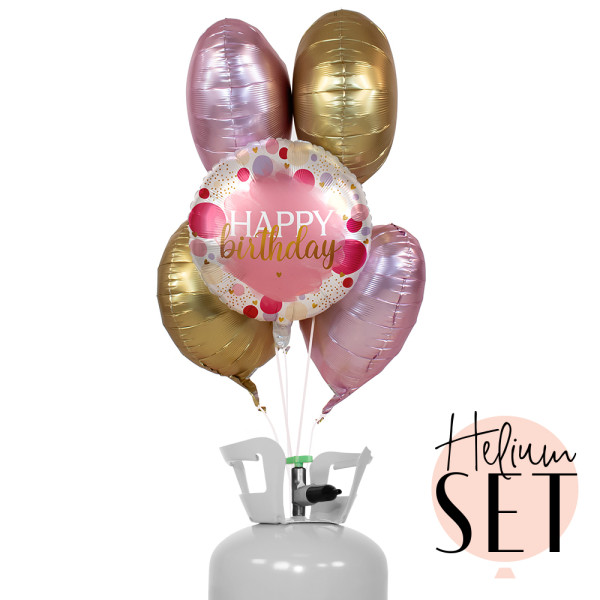 Sweet Birthday Ballonbouquet-Set mit Heliumbehälter