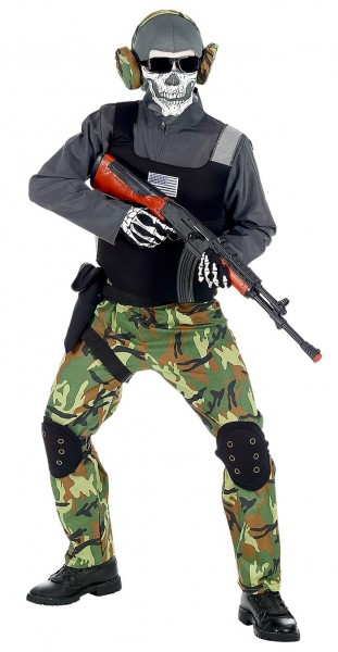 Kinder Skelett Soldat Kostüm 4