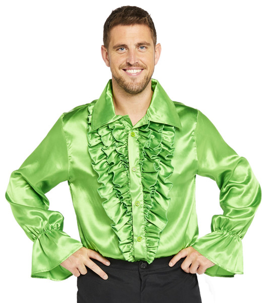 Ruffle shirt in green for men
