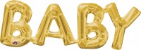 Foil balloon lettering baby in gold 66x22cm