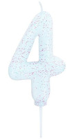 Number 4 cake candle glittering 7cm