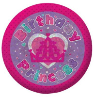 Holografische Verjaardag Prinses Knoop 5,5 cm