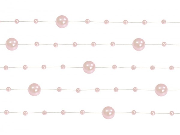 5 guirnaldas de perlas Sissi rosa claro 1.3m 2