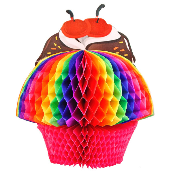 Honeycomb Rainbow Cupcake