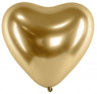 50 Herzballons Liebelei gold 27cm