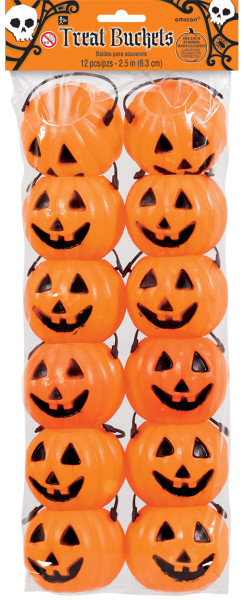 12 Halloween pumpkin buckets 6cm