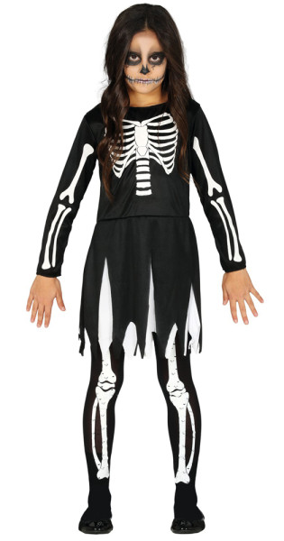 Little Miss Skeleton kostym för tjejer